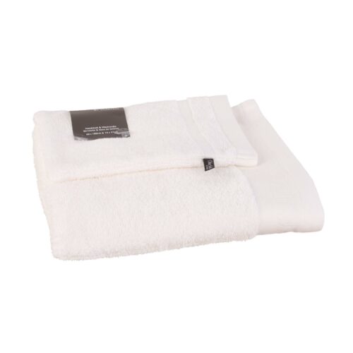 Serviette + gant ivoire
